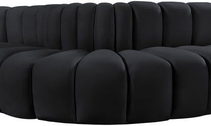 Zara Black Velvet Modular Sofa S5B