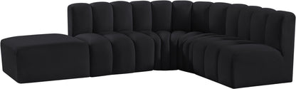 Zara Black Velvet Modular Sofa S5C