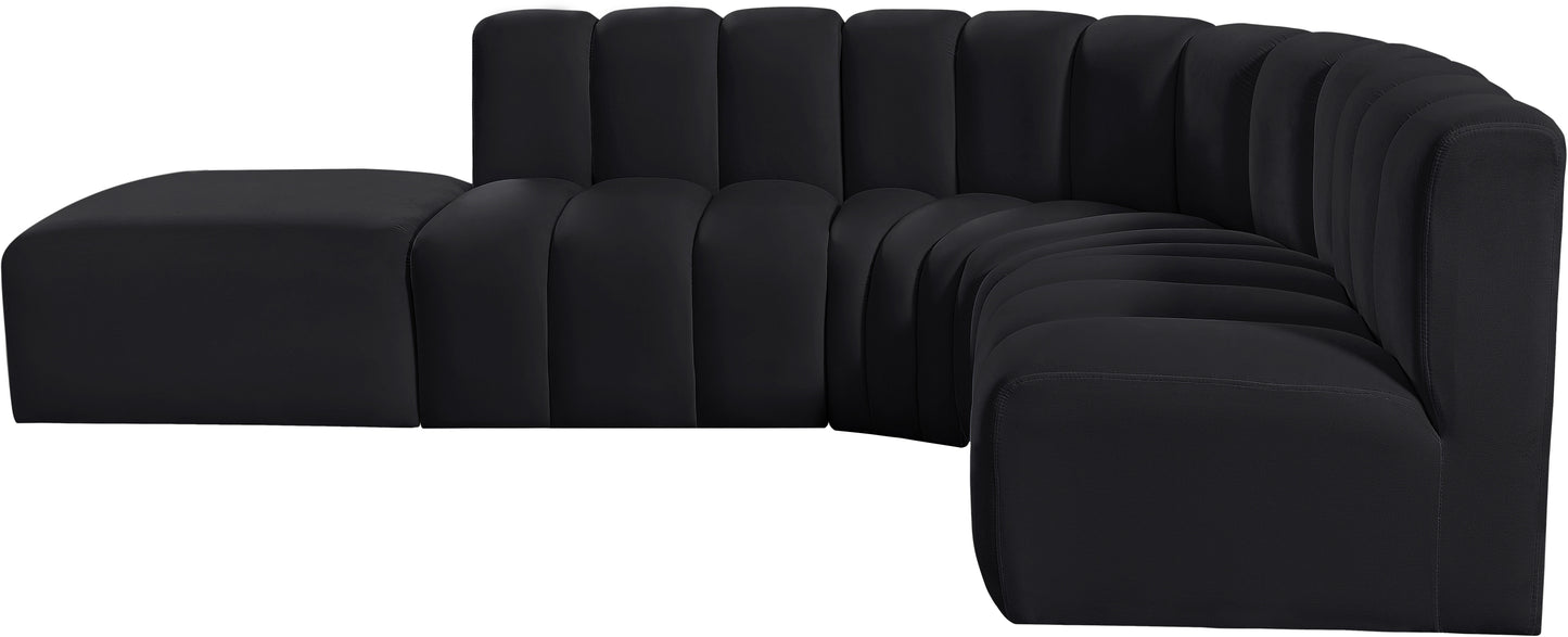 zara black velvet modular sofa s5c