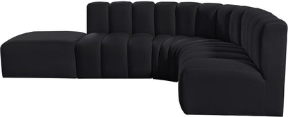 Zara Black Velvet Modular Sofa S5C