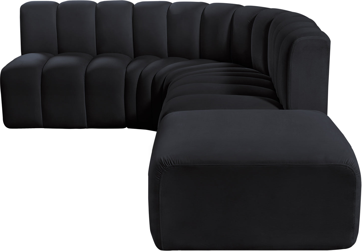 zara black velvet modular sofa s5c