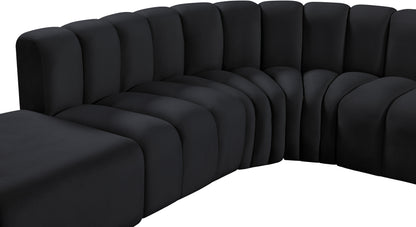 Zara Black Velvet Modular Sofa S5C