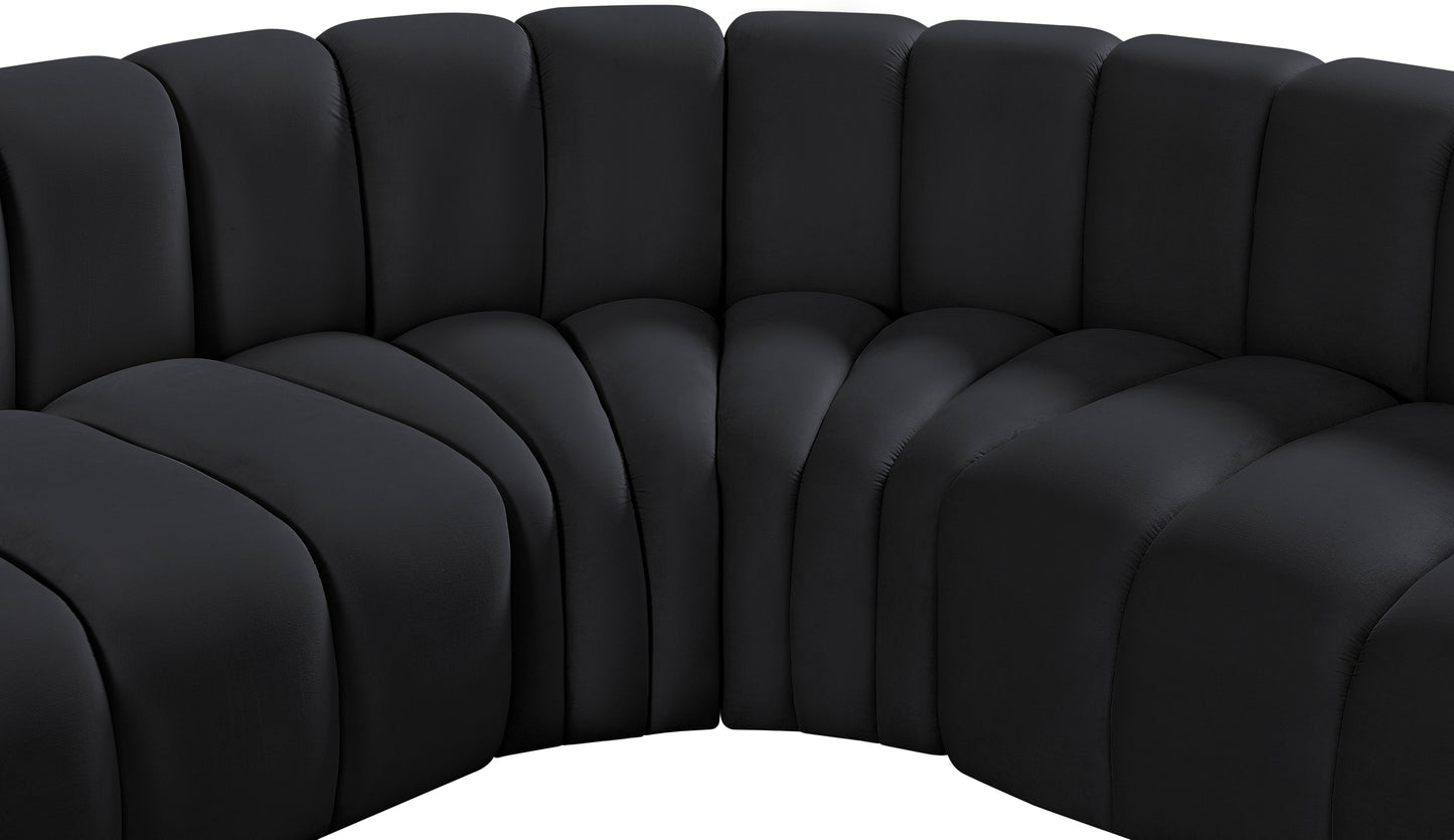 zara black velvet modular sofa s5c