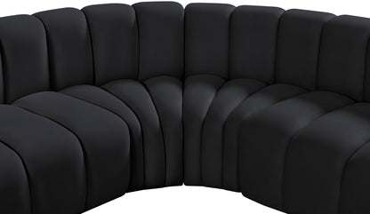 Zara Black Velvet Modular Sofa S5C