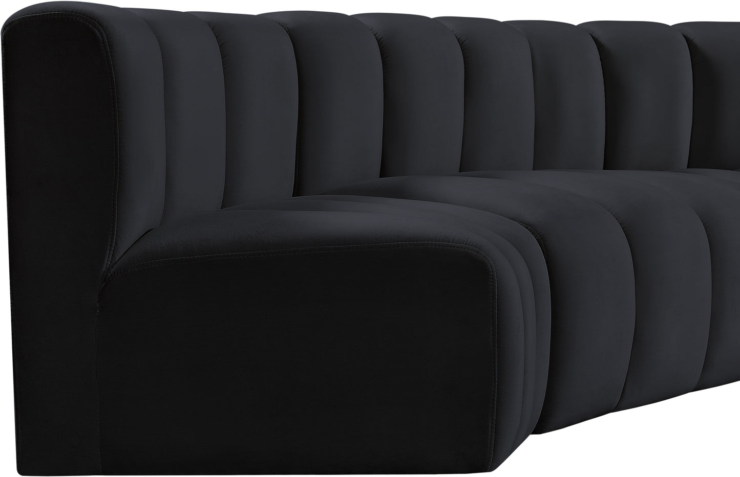 zara black velvet modular sofa s5c