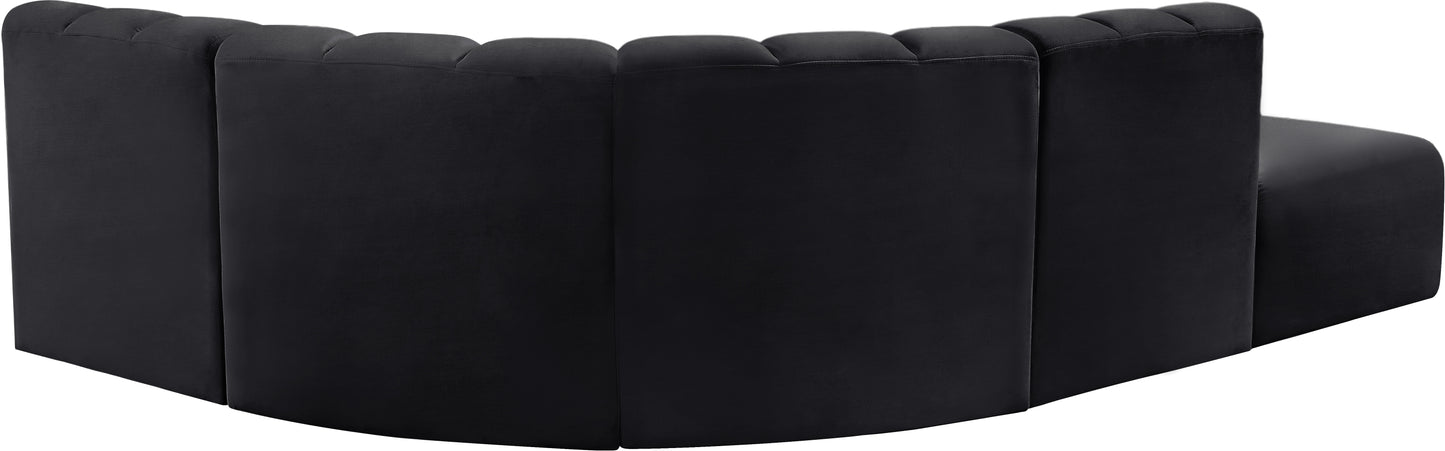 zara black velvet modular sofa s5c