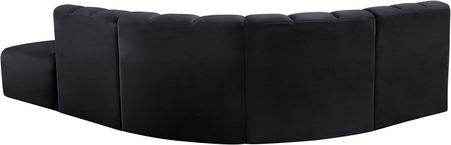 zara black velvet modular sofa s5c