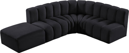 Zara Black Velvet Modular Sofa S5C