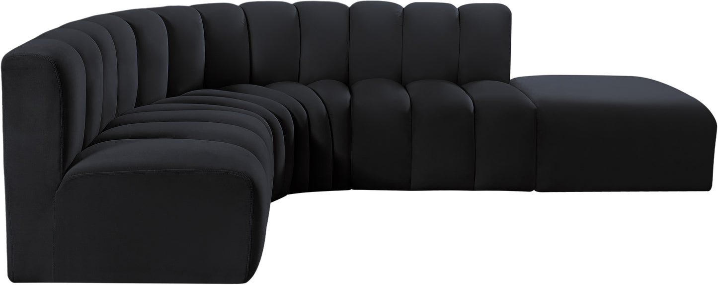 zara black velvet modular sofa s5c