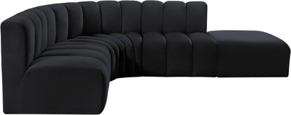 Zara Black Velvet Modular Sofa S5C