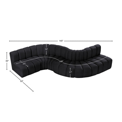 Zara Black Velvet Modular Sofa S6A