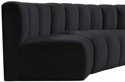 Zara Black Velvet Modular Sofa S6A