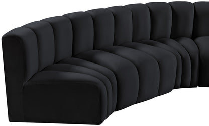 Zara Black Velvet Modular Sofa S6A