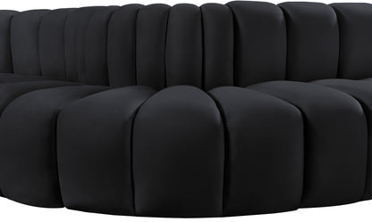 Zara Black Velvet Modular Sofa S6A