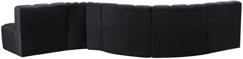 Briar Black 145 Velvet Upholstered Modular Sectional , 6-Piece (Style 1)