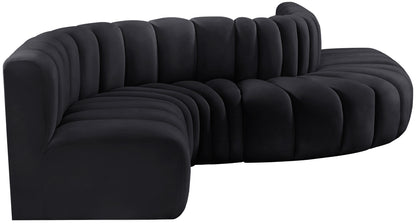 Zara Black Velvet Modular Sofa S6A