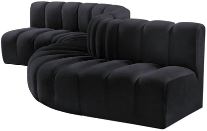 Zara Black Velvet Modular Sofa S6A