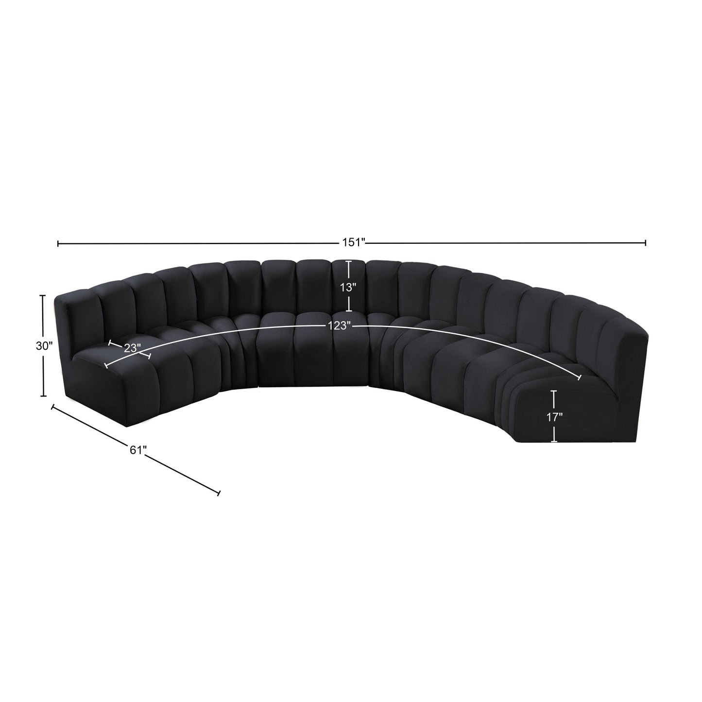 zara black velvet modular sofa s6b