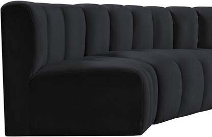 Zara Black Velvet Modular Sofa S6B