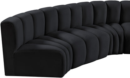 Zara Black Velvet Modular Sofa S6B