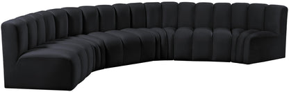 Zara Black Velvet Modular Sofa S6B