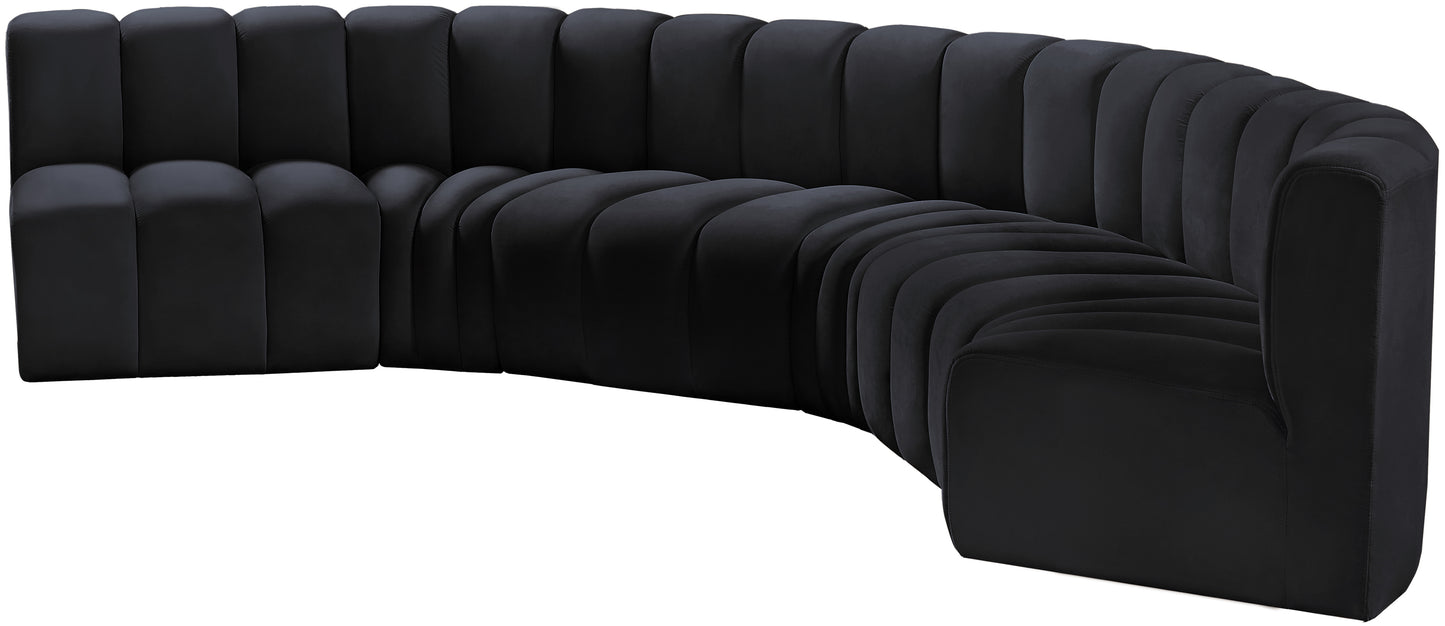 zara black velvet modular sofa s6b