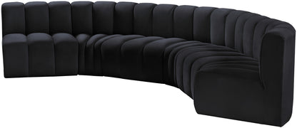 Zara Black Velvet Modular Sofa S6B