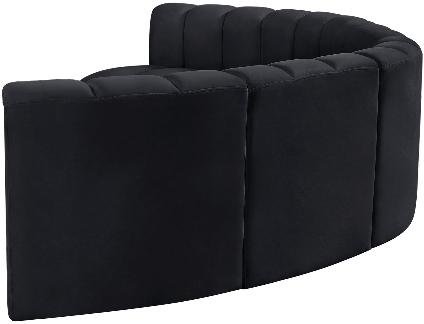 zara black velvet modular sofa s6b