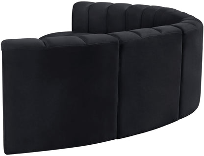 Zara Black Velvet Modular Sofa S6B