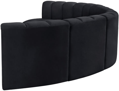 Briar Black 151 Velvet Upholstered Modular Sectional, 6-Piece