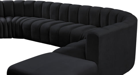 Briar Black 146 Velvet Upholstered Modular Sectional, 6-Piece
