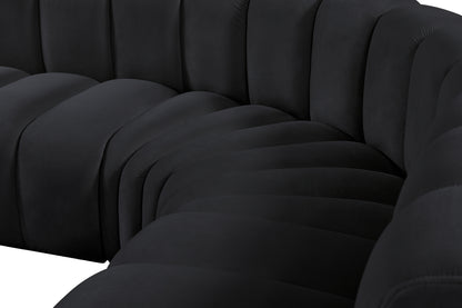 Zara Black Velvet Modular Sofa S6C