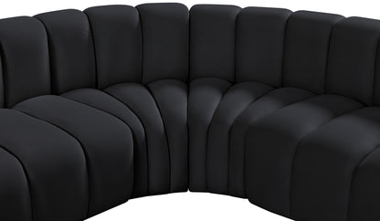 Zara Black Velvet Modular Sofa S6C