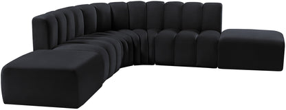 Zara Black Velvet Modular Sofa S6C