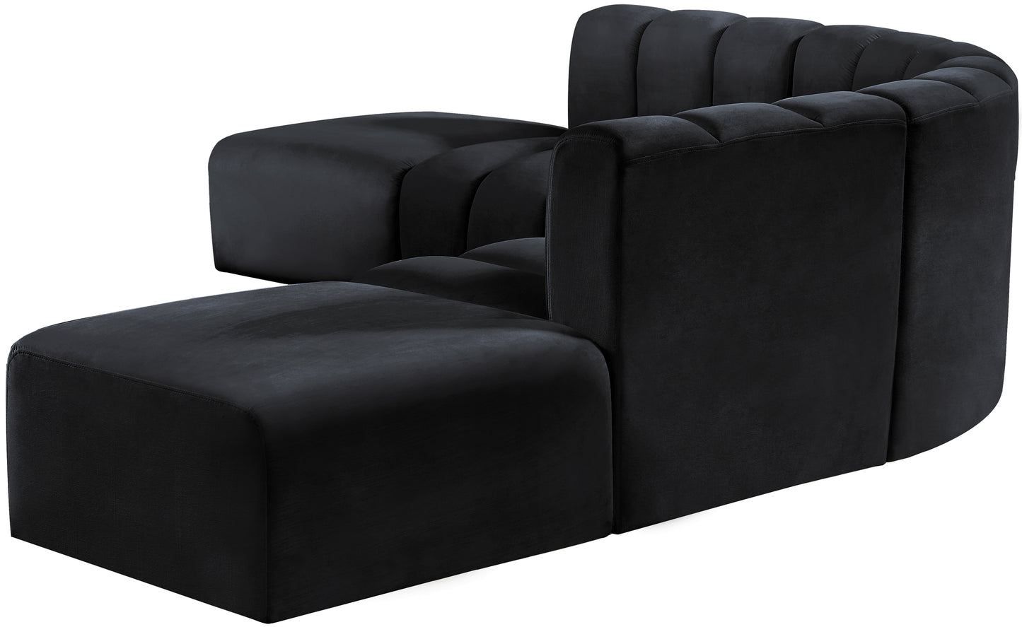 zara black velvet modular sofa s6c