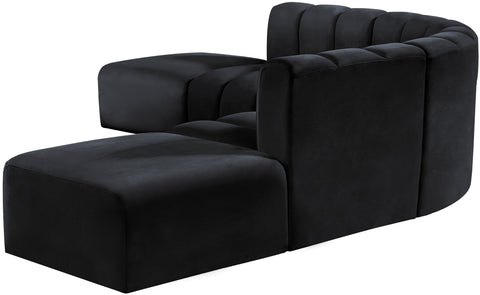 Briar Black 146 Velvet Upholstered Modular Sectional, 6-Piece