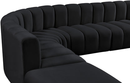 Zara Black Velvet Modular Sofa S6C