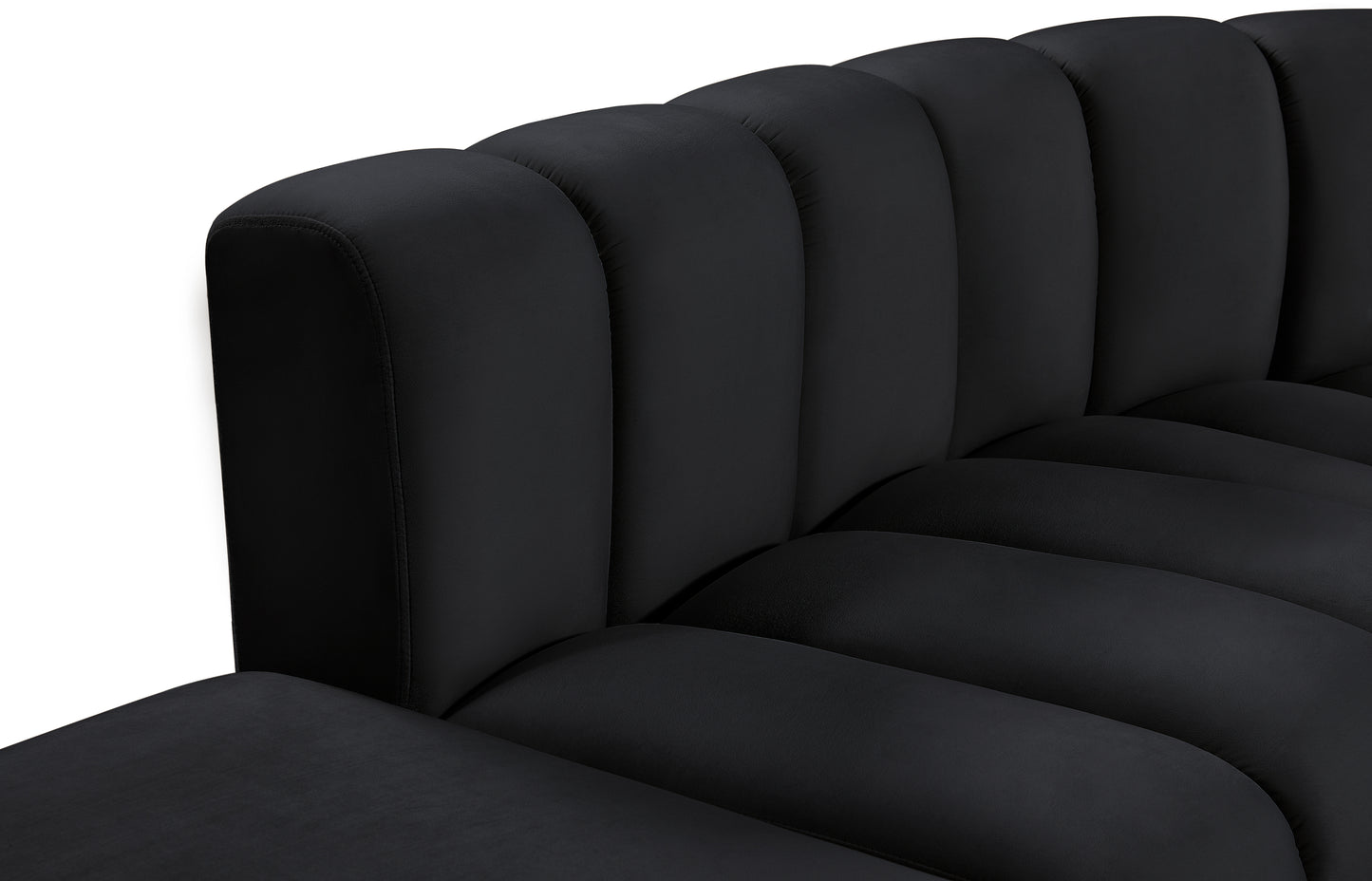 zara black velvet modular sofa s6c