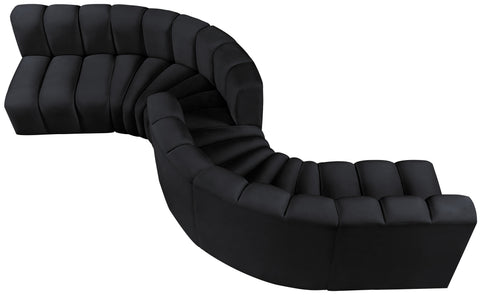 Briar Black 145 Velvet Upholstered Modular Sectional , 6-Piece (Style 2)
