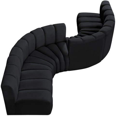 Briar Black 145 Velvet Upholstered Modular Sectional , 6-Piece (Style 2)