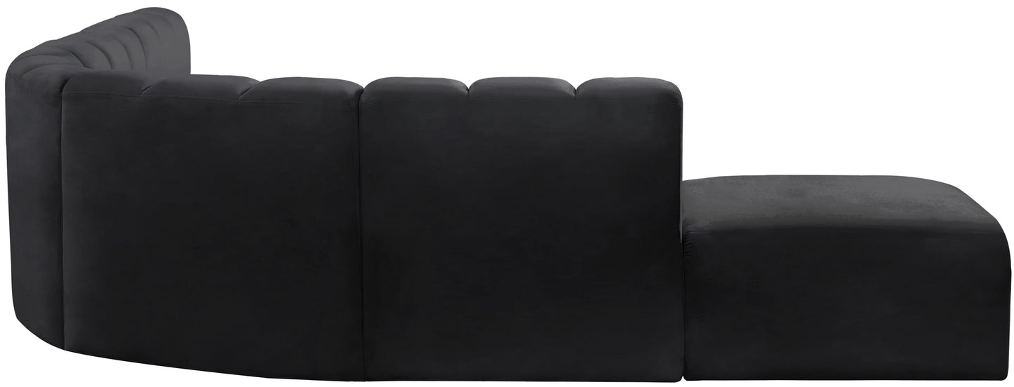 zara black velvet modular sofa s7a