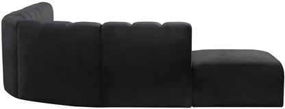 Zara Black Velvet Modular Sofa S7A