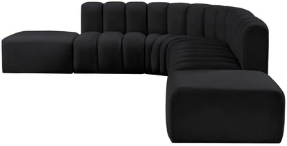 Zara Black Velvet Modular Sofa S7A