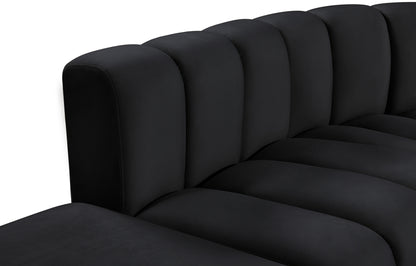 Zara Black Velvet Modular Sofa S7A