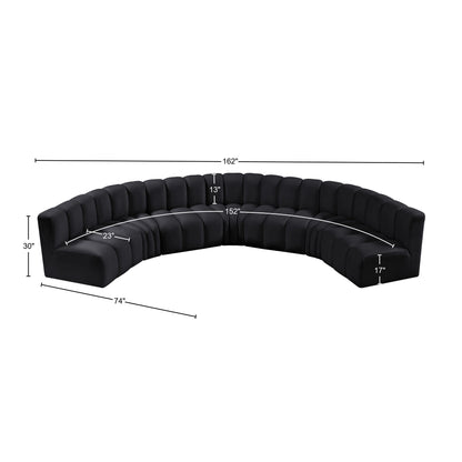 Zara Black Velvet Modular Sofa S7B