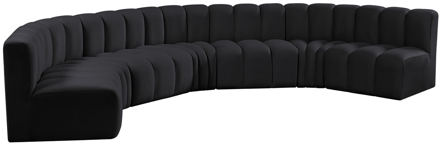 zara black velvet modular sofa s7b