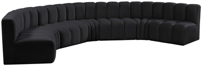 Zara Black Velvet Modular Sofa S7B