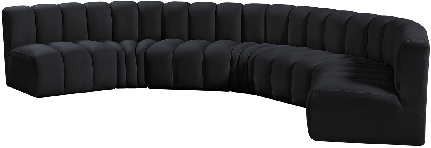 zara black velvet modular sofa s7b