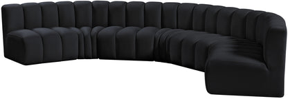 Zara Black Velvet Modular Sofa S7B