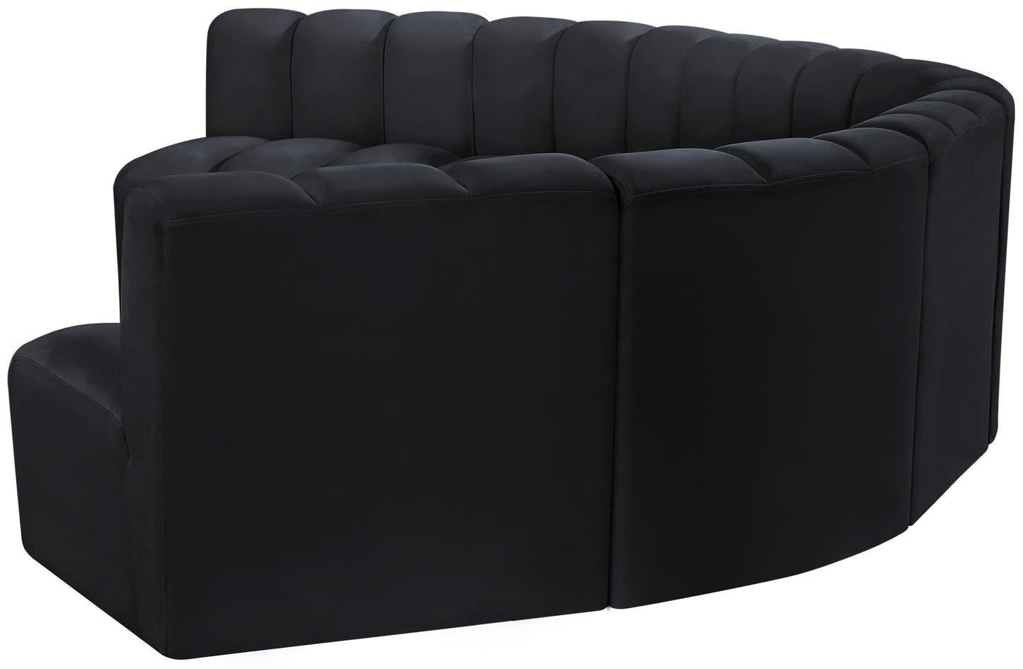 zara black velvet modular sofa s7b